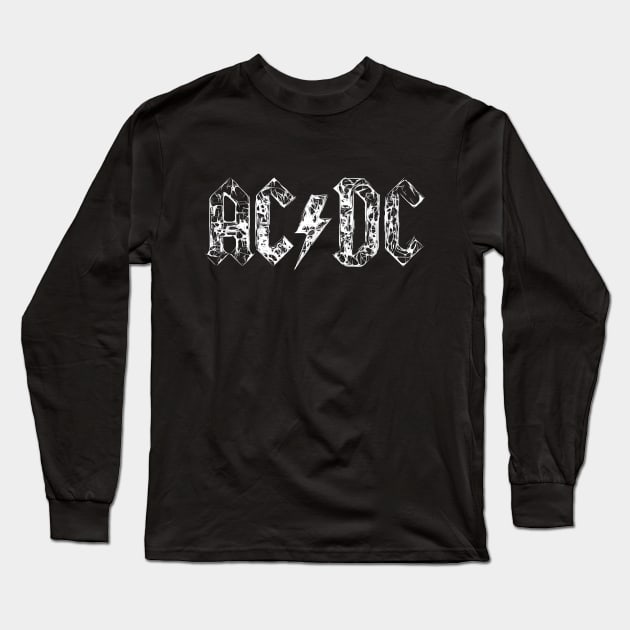 ACDC-Back in Black-Glow Style Long Sleeve T-Shirt by Mr.FansArt